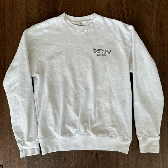 Sporty & Rich Health Club Crewneck Sweatshirt White - Picture 1 of 7